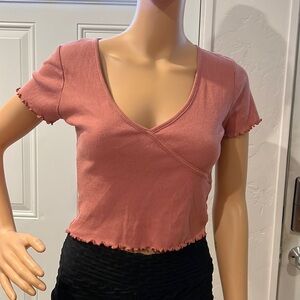 Bozollo V-Neck Crop Top Size Large